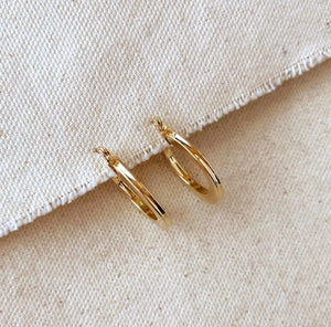 Flat Hoop Earrings, 18k Gold Filled , Abigail Fox Jewelry - Abigail Fox Designs