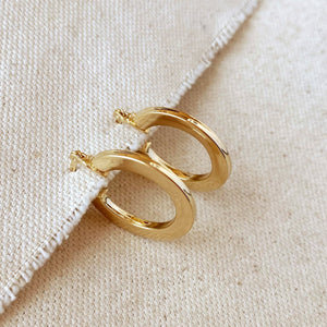 Flat Hoop Earrings, 18k Gold Filled , Abigail Fox Jewelry - Abigail Fox Designs