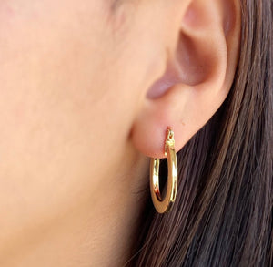 Flat Hoop Earrings, 18k Gold Filled , Abigail Fox Jewelry - Abigail Fox Designs