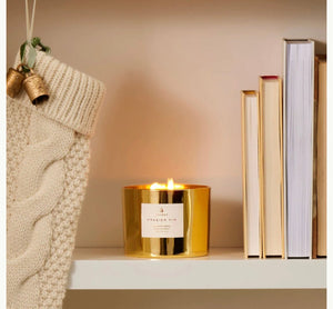 Frasier Fir Gold 3-Wick Candle 17oz - Abigail Fox Designs