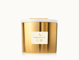 Frasier Fir Gold 3-Wick Candle 17oz - Abigail Fox Designs