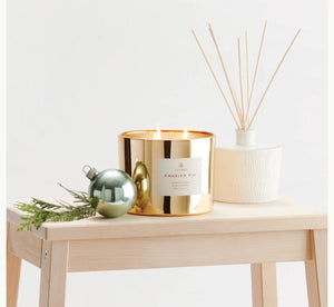 Frasier Fir Gold 3-Wick Candle 17oz - Abigail Fox Designs