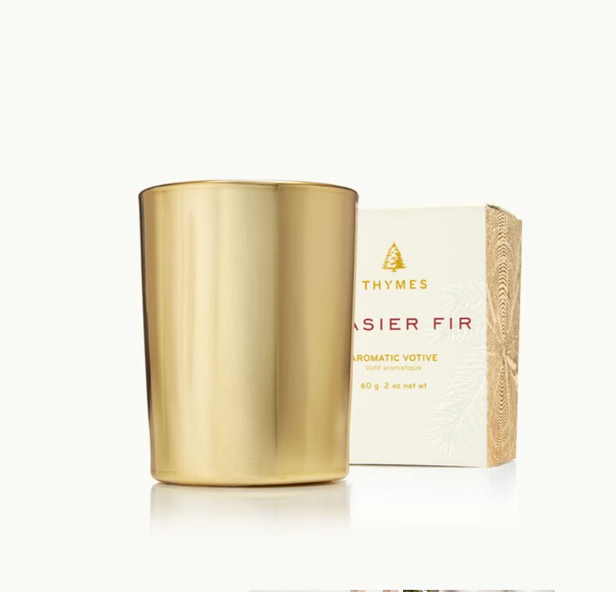 Frasier Fir Gold Votive Candle - Abigail Fox Designs