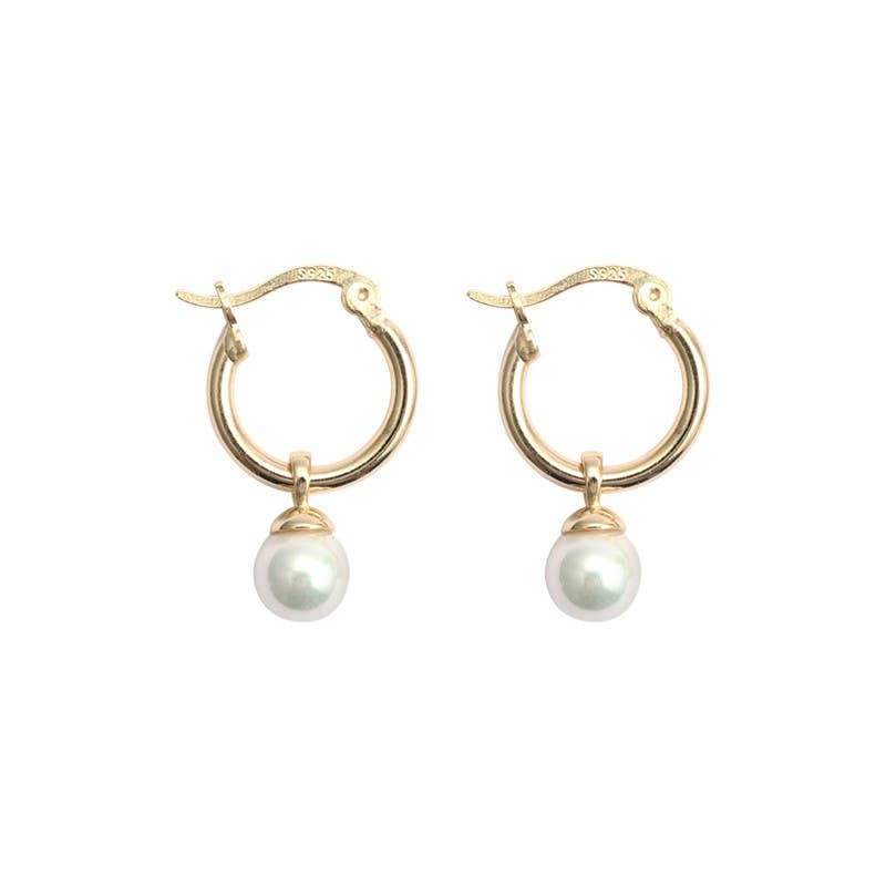Freshwater Pearl Hoop Earrings - Abigail Fox Designs