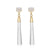 Gem Post Earring-Rainbow Moonstone & Clear Quartz - Abigail Fox Designs