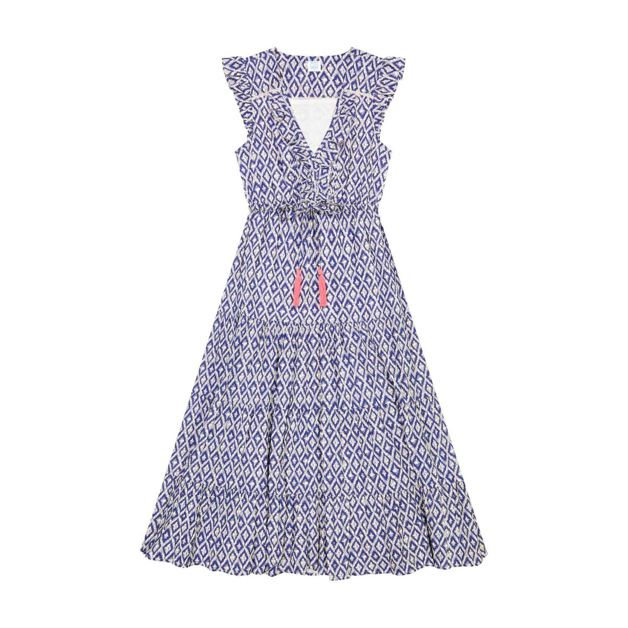 Giselle maxi navy ikat dress - Abigail Fox Designs