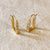 Gold Square Hoop Earrings Featuring Baguette Cubic Zirconia - Abigail Fox Designs