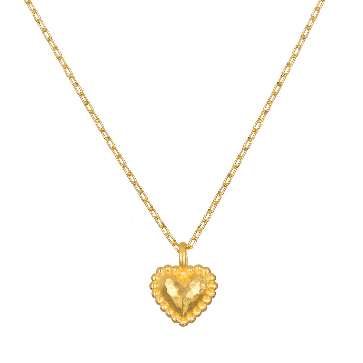 Hammered Dot Heart Pendant Necklace - Abigail Fox Designs
