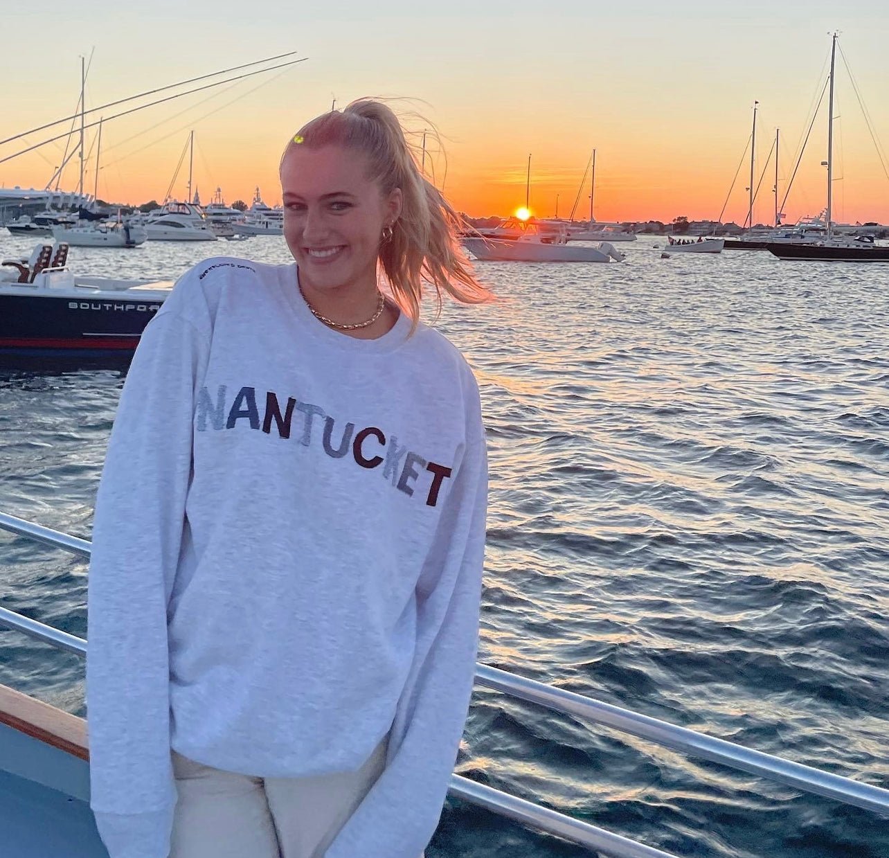 Hand Stitched Nantucket Sweatshirt & Sweatpant - Abigail Fox Designs