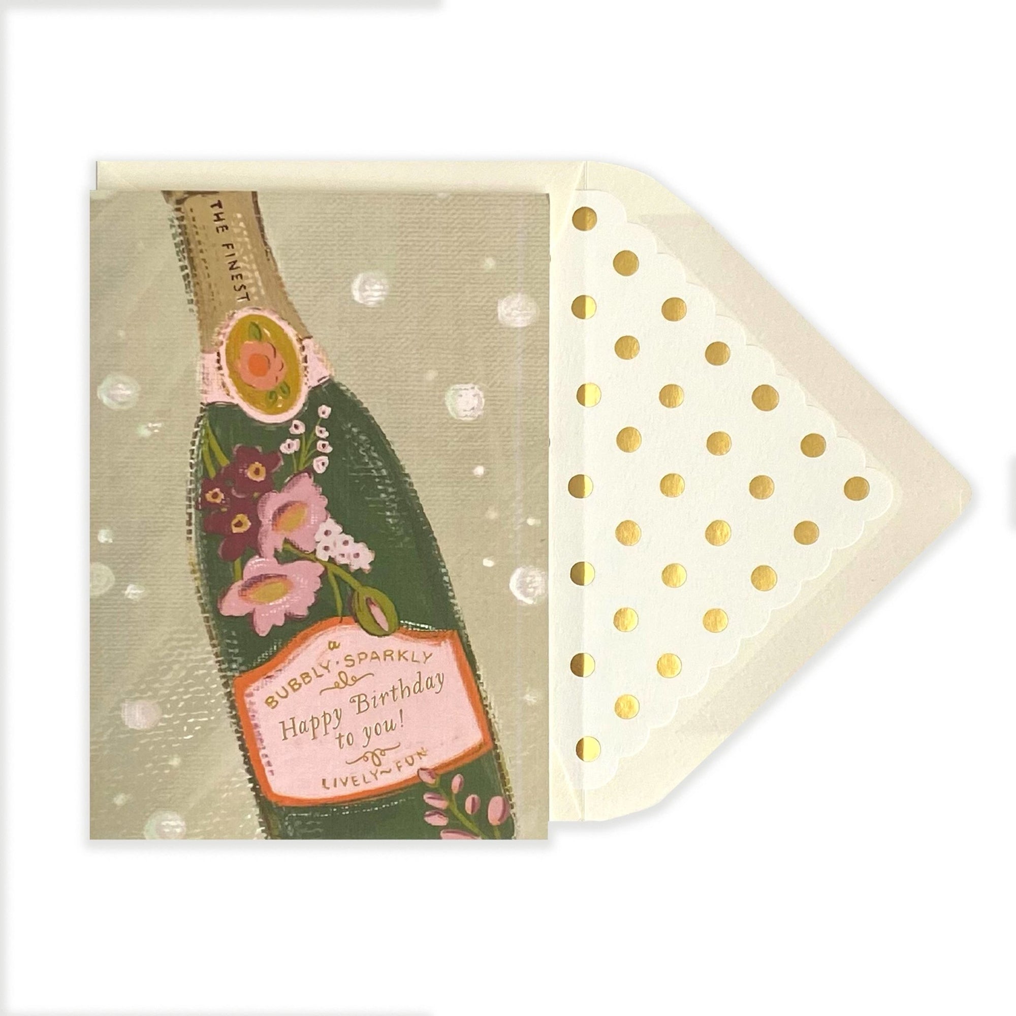 Happy Birthday Bubbly, Sparkly, Greeting Card - Abigail Fox Designs