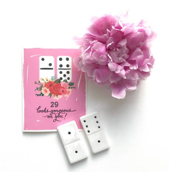 Happy Birthday Card, 29 Looks Gorgeous On You Greeting Card - Abigail Fox Designs