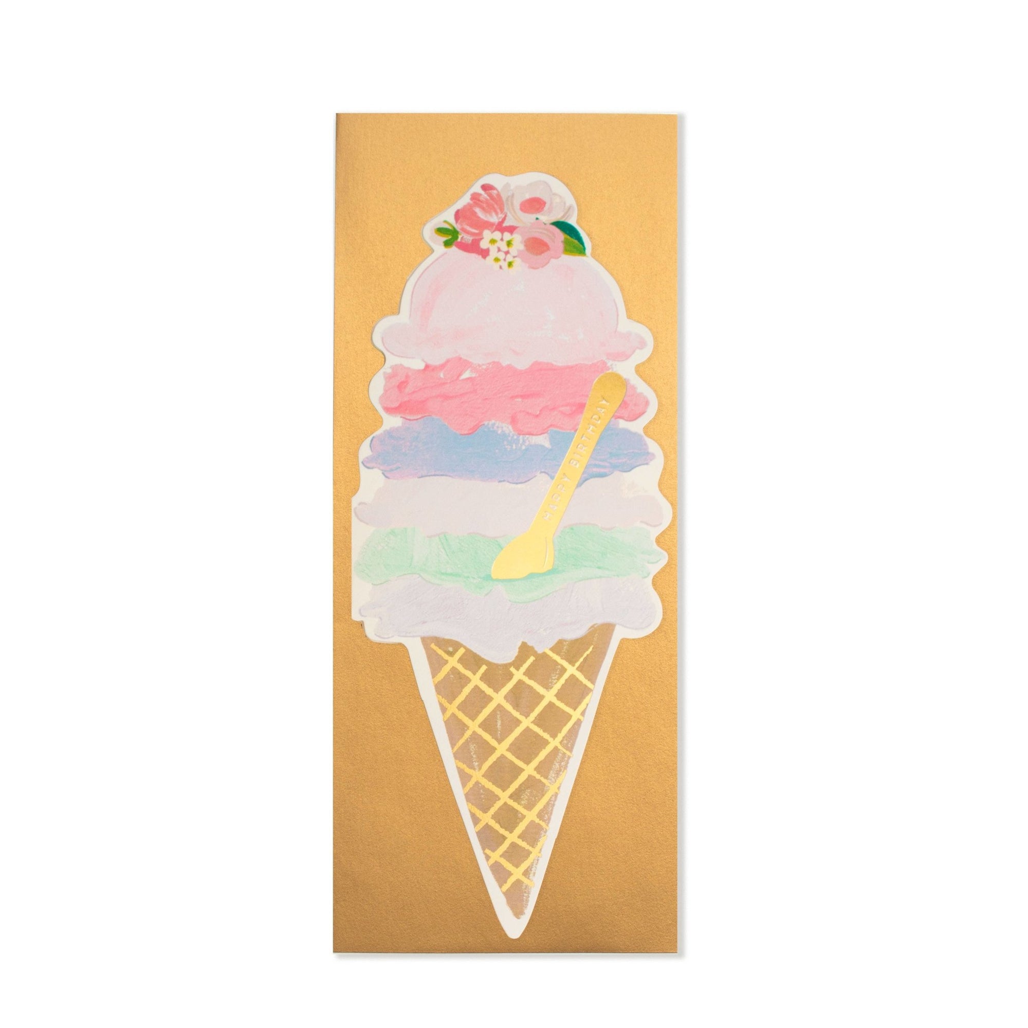 Happy Birthday Ice Cream Cone Greeting Card - Abigail Fox Designs