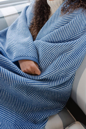 Harborview Herringbone Cornflower Blanket: Original - Abigail Fox Designs