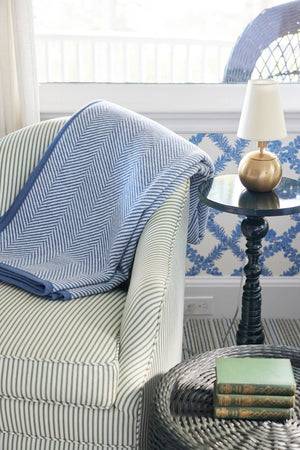 Harborview Herringbone Cornflower Blanket: Original - Abigail Fox Designs