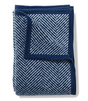 Harborview Herringbone Navy Blanket: Original - Abigail Fox Designs