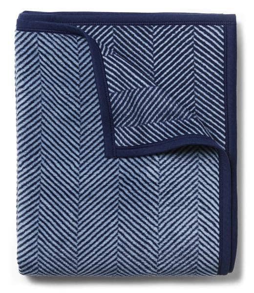 Harborview Herringbone Navy Blanket: Original - Abigail Fox Designs