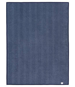 Harborview Herringbone Navy Blanket: Original - Abigail Fox Designs