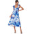 Hydrangea Blue Tie Back Midi Dress - Abigail Fox Designs