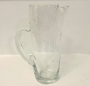 Vintage Mid-Century Pitcher, Floral Etched Martini / Cocktail Pitcher