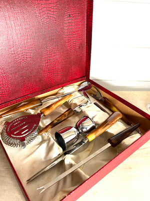 Sheffield England, Vintage Mid Century Bakelite Bar Utensils