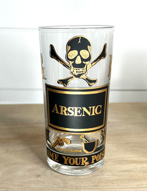 Extremely Rare, Georges Briard Signed Vintage Mid-Century Barware, "Name Your Poison" Highball glasses, Complete Set of 8