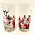 Georges Briard, Signed Vintage Mid-Century Barware, Santa and his Reindeer, High Ball glasses, Set of 2