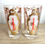 Culver, Signed Vintage Mid-Century Barware, 22k Gold Christmas Holly Candle, Highball / Collins Glasses, Set of 4
