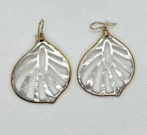 Open Shell Carved Mother of Pearl Earrings