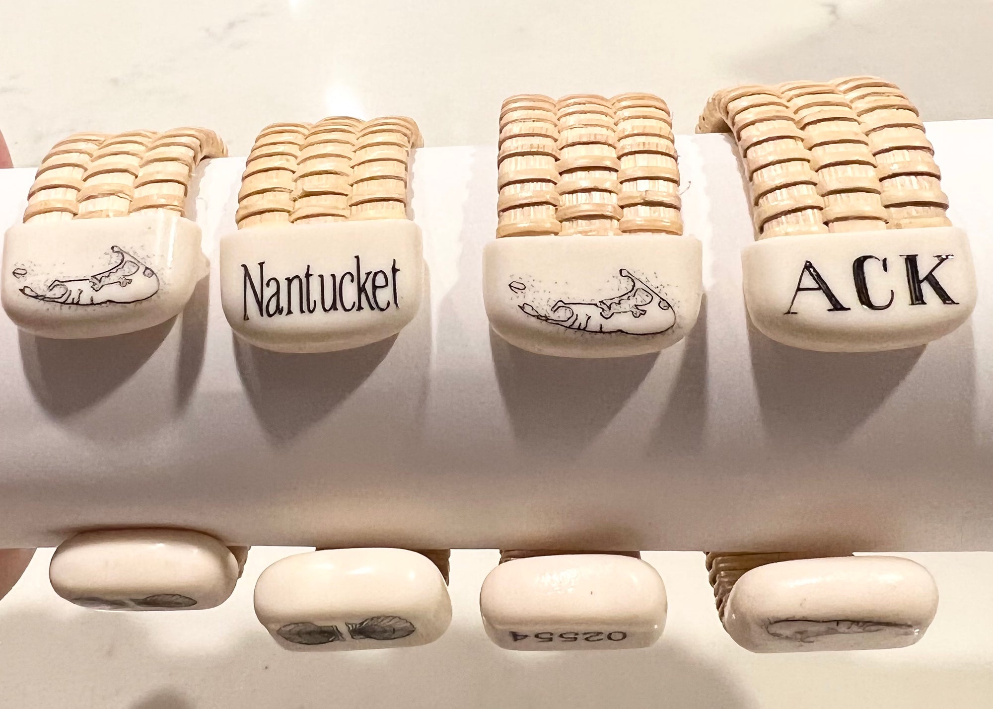 Woven Nantucket Basket Style Bracelet with ACK and Nantucket Island