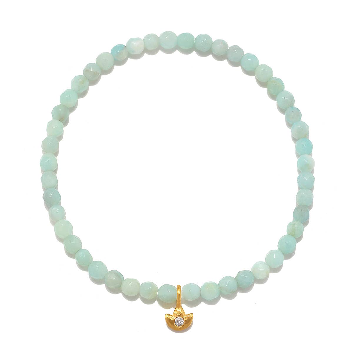 Inner Light Amazonite Lotus Stretch Bracelet - Abigail Fox Designs