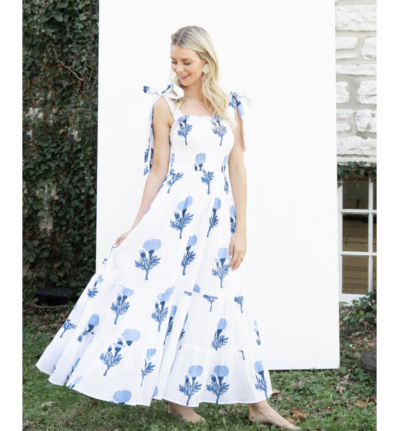 Island Maxi Dress (Blue Marigold) - Abigail Fox Designs