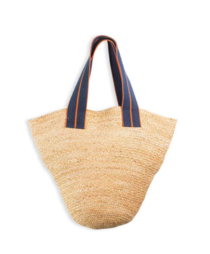 Jute Tote, Orange and Navy, by Mersea - Abigail Fox Designs