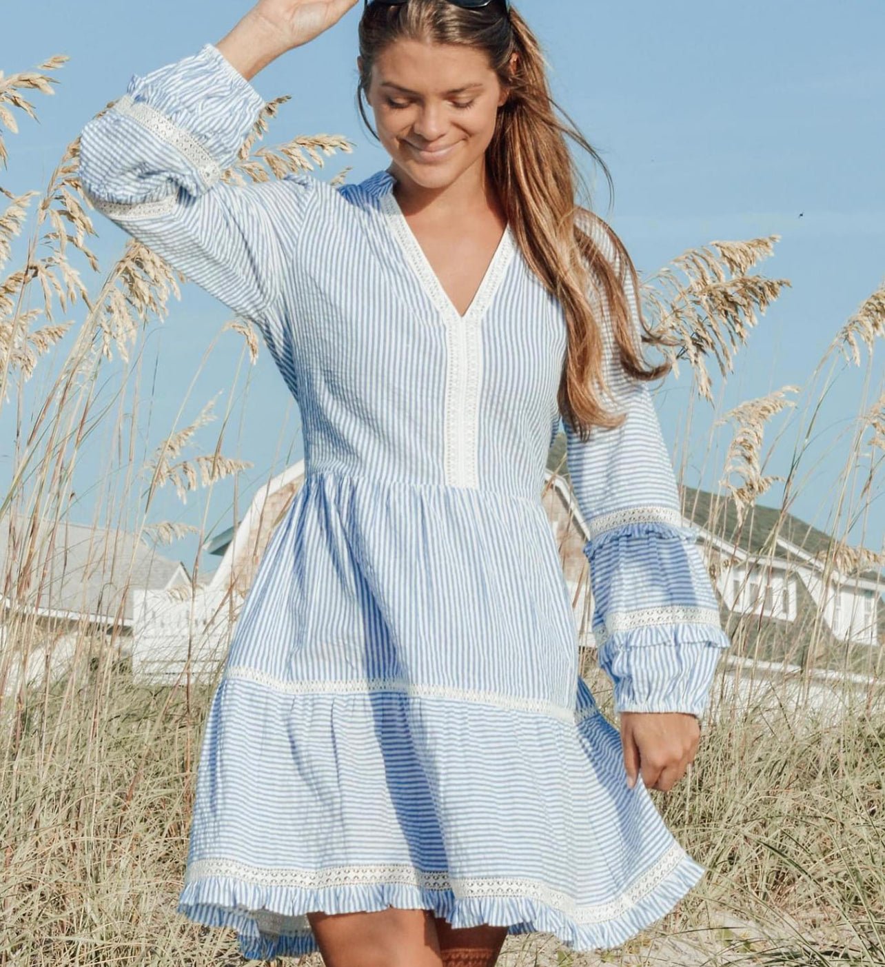 La Plage, Allison Seersucker Dress - Abigail Fox Designs