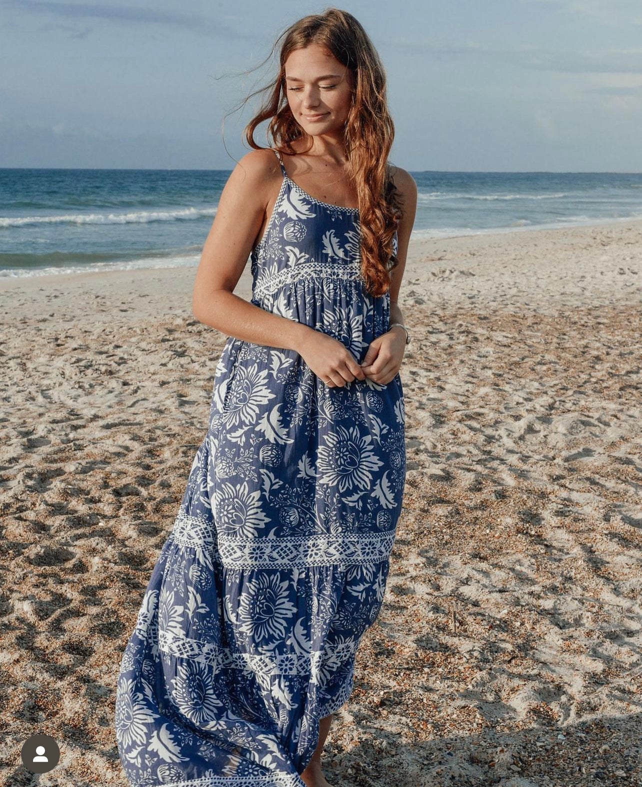La Plage, Palmetto Maxi , Floral Dot Dress - Abigail Fox Designs