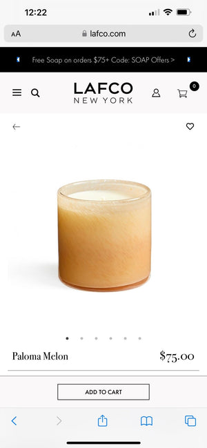 Lafco Candle - Large 15.5 Oz Paloma Melon, Veranda Candle - Abigail Fox Designs