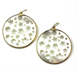 Large Starry Night Mother of Pearl Earrings