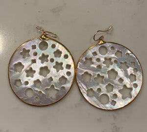 Large Starry Night Mother of Pearl Earrings