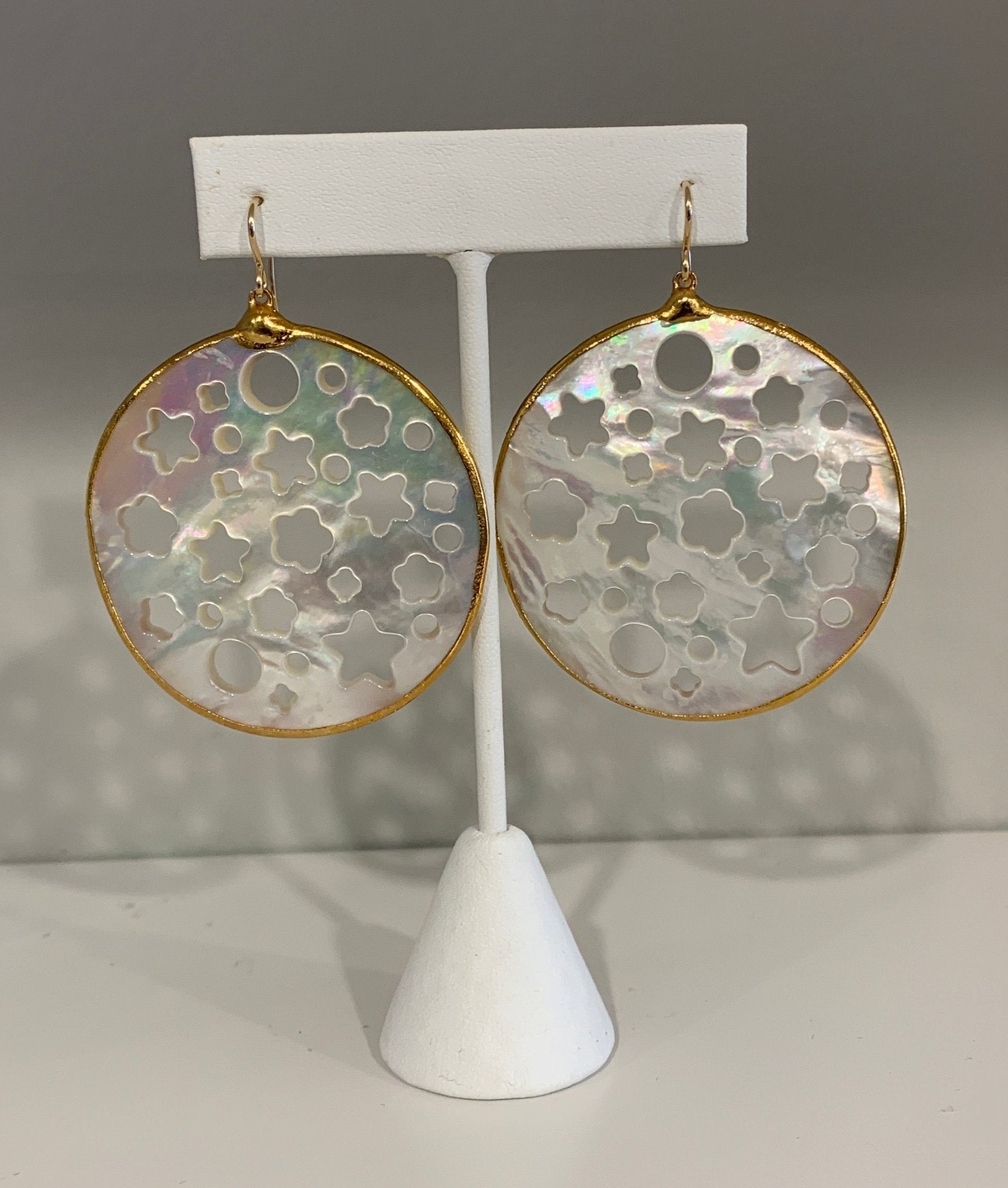Large Starry Night Mother of Pearl Earrings