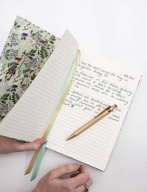 Linen Bound Journal - Sparrows (Lined Journal) - Abigail Fox Designs