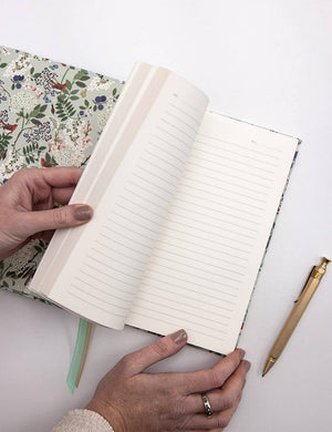 Linen Bound Journal - Sparrows (Lined Journal) - Abigail Fox Designs