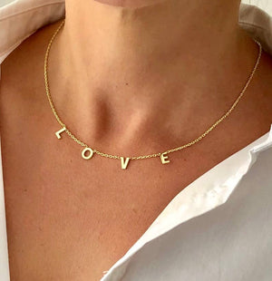 Love Necklace: 16" Inches Gold - Abigail Fox Designs