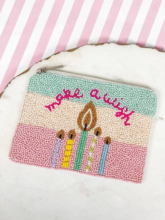 'Make a Wish' Beaded Zip Pouch - Abigail Fox Designs