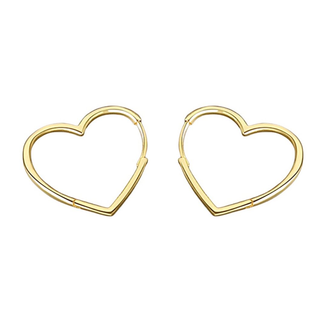Medium Heart Hoops Earrings,18K Gold, Abigail Fox