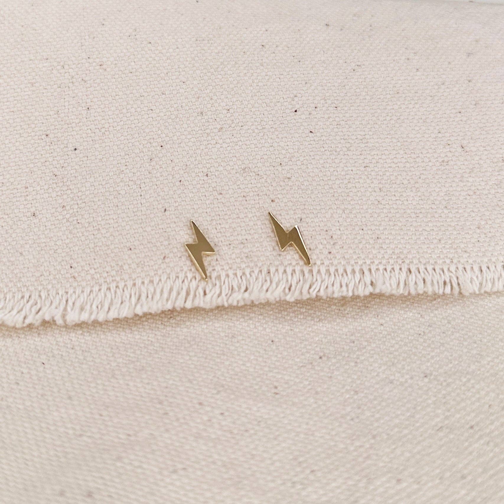 Mini Lightning Bolt Stud Earrings - Abigail Fox Designs