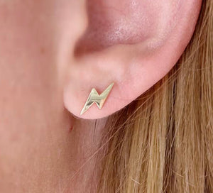 Mini Lightning Bolt Stud Earrings - Abigail Fox Designs