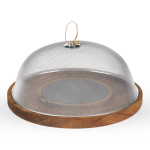 Modern Manor Slate & Acacia Cheese Board w/ Dome - Abigail Fox Designs
