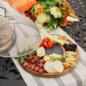 Modern Manor Slate & Acacia Cheese Board w/ Dome - Abigail Fox Designs