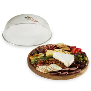 Modern Manor Slate & Acacia Cheese Board w/ Dome - Abigail Fox Designs