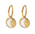 Moon and Star Mother of Pearl Zodiac Hoop Earrings