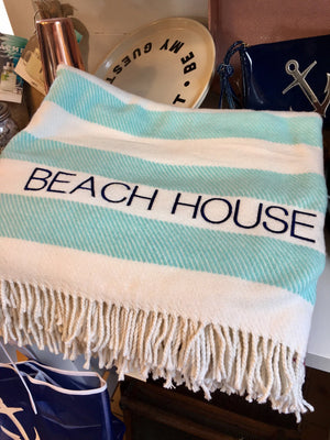 Nantucket Beach House Stripe Blanket